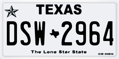 TX license plate DSW2964