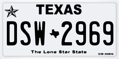 TX license plate DSW2969