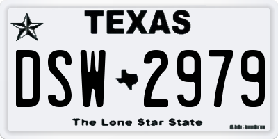 TX license plate DSW2979