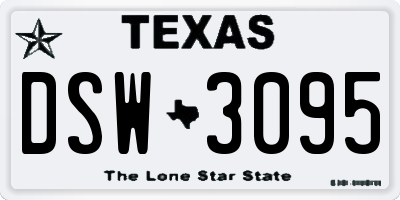 TX license plate DSW3095