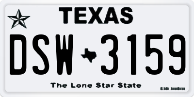 TX license plate DSW3159