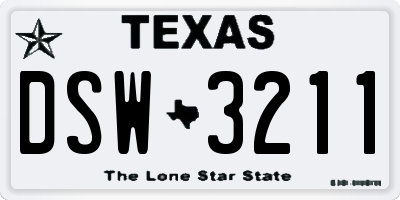 TX license plate DSW3211