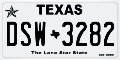 TX license plate DSW3282