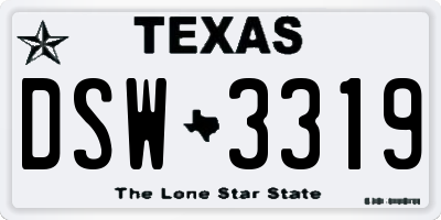 TX license plate DSW3319