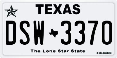 TX license plate DSW3370