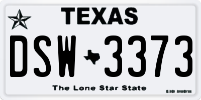 TX license plate DSW3373