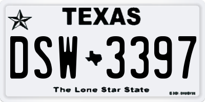 TX license plate DSW3397