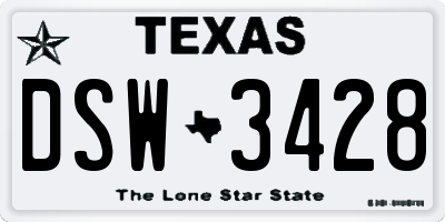 TX license plate DSW3428