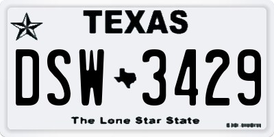 TX license plate DSW3429