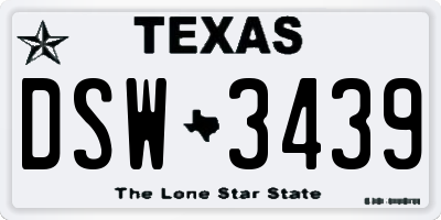 TX license plate DSW3439