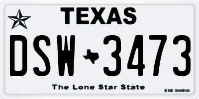 TX license plate DSW3473