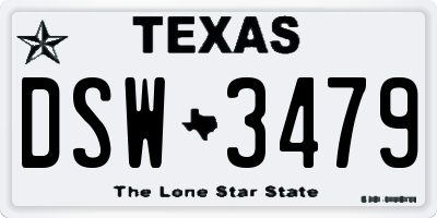 TX license plate DSW3479