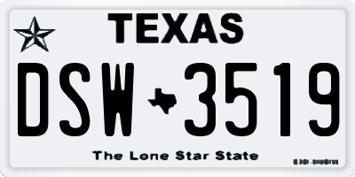 TX license plate DSW3519