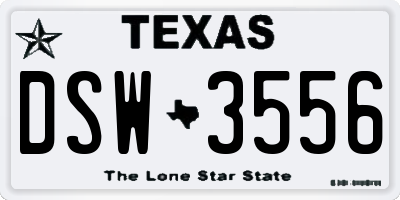TX license plate DSW3556