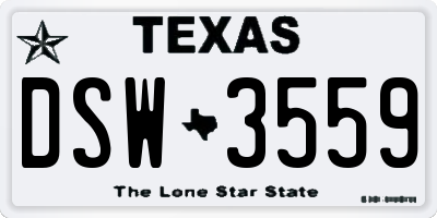 TX license plate DSW3559