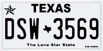 TX license plate DSW3569