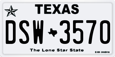 TX license plate DSW3570