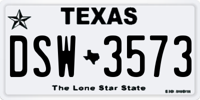 TX license plate DSW3573