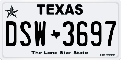 TX license plate DSW3697