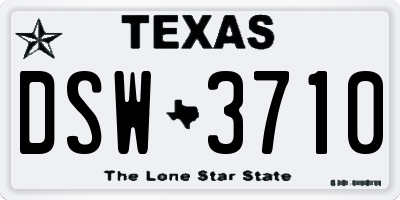 TX license plate DSW3710