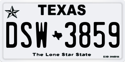 TX license plate DSW3859