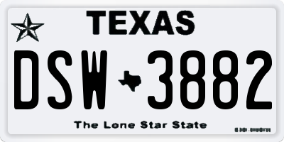 TX license plate DSW3882