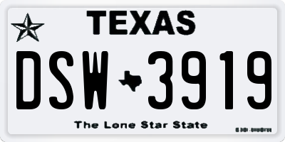 TX license plate DSW3919