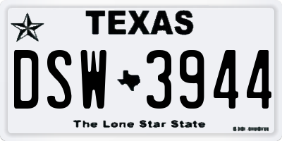 TX license plate DSW3944