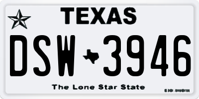 TX license plate DSW3946