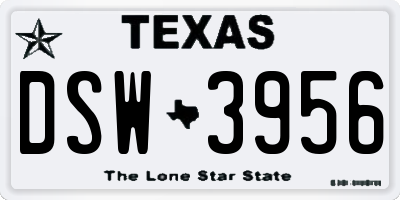 TX license plate DSW3956
