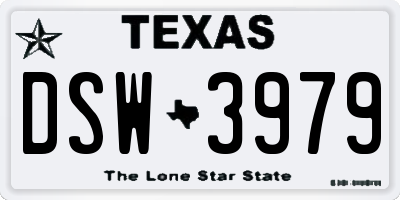 TX license plate DSW3979