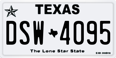 TX license plate DSW4095