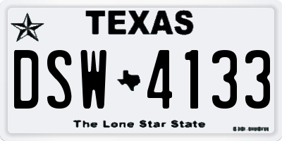 TX license plate DSW4133