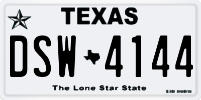 TX license plate DSW4144