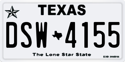 TX license plate DSW4155