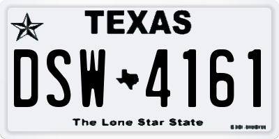 TX license plate DSW4161