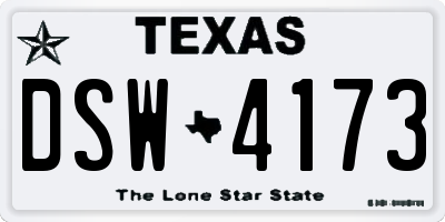 TX license plate DSW4173