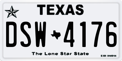 TX license plate DSW4176