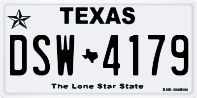 TX license plate DSW4179