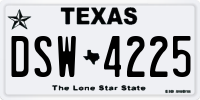 TX license plate DSW4225