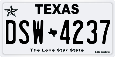 TX license plate DSW4237