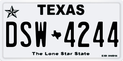 TX license plate DSW4244
