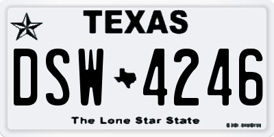 TX license plate DSW4246