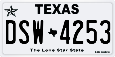 TX license plate DSW4253