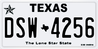 TX license plate DSW4256