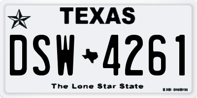 TX license plate DSW4261