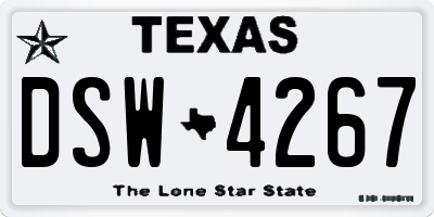 TX license plate DSW4267
