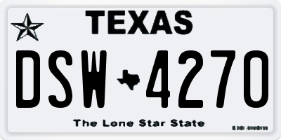 TX license plate DSW4270