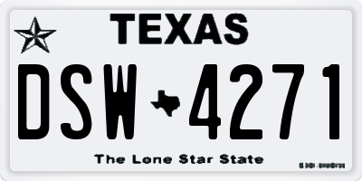 TX license plate DSW4271