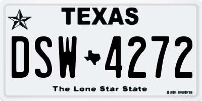 TX license plate DSW4272